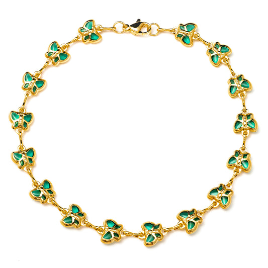 EMERALD BUTTERFLY ANKLET