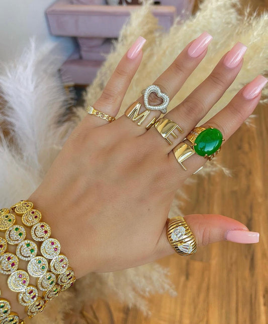 GOLD INITIAL RING