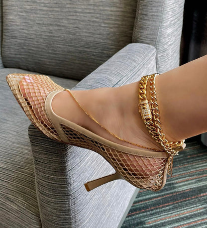 GOLD CUBAN LINK ANKLET