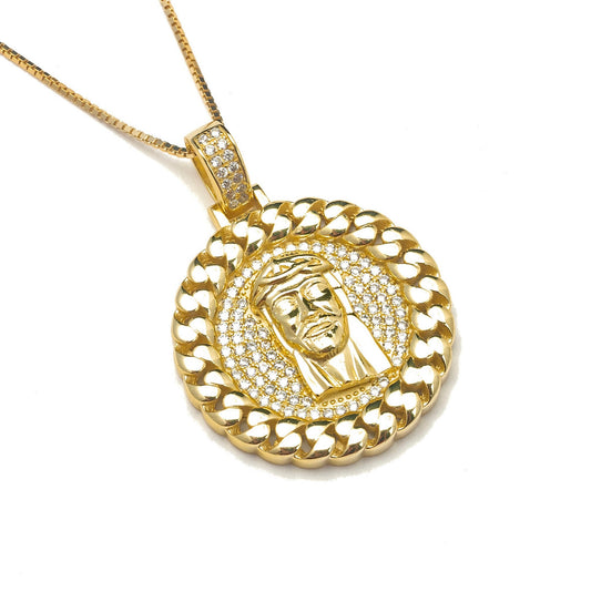 ICY JESUS MEDALLION NECKLACE