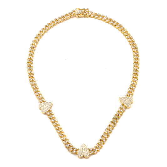 CUBAN LINK HEART NECKLACE