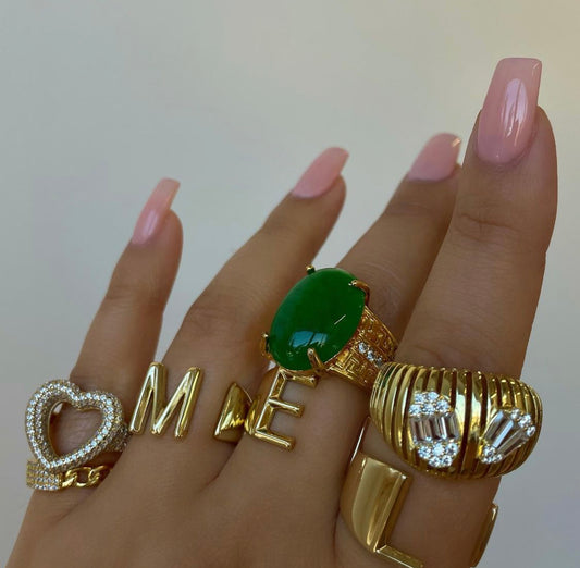 PAVE BAR CHAIN LINK RING