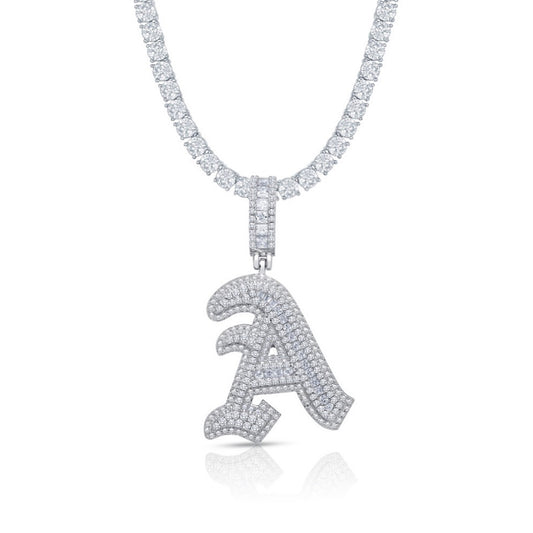 OLD ENGLISH ICY INITIAL NECKLACE