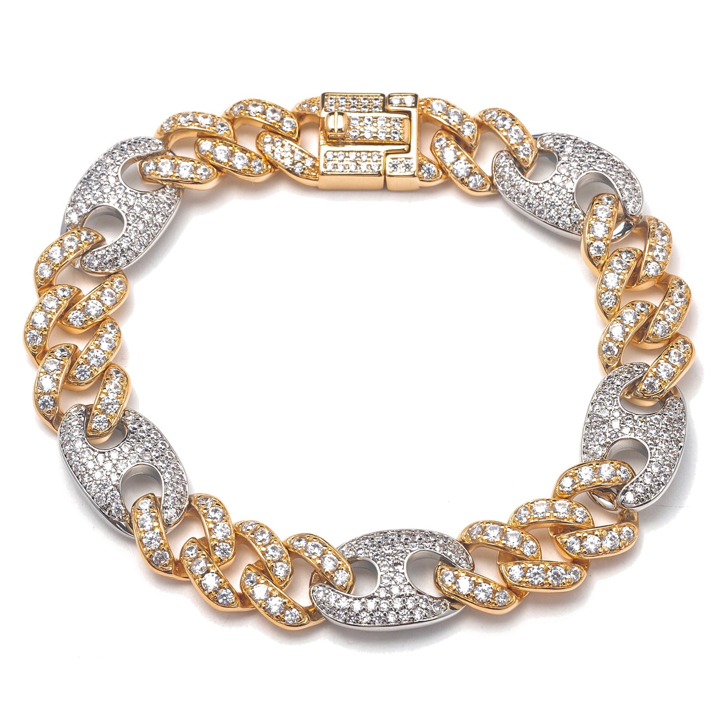 TWO TONE MARINER LINK BRACELET