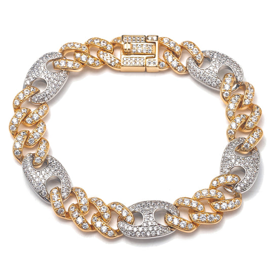 TWO TONE MARINER LINK BRACELET