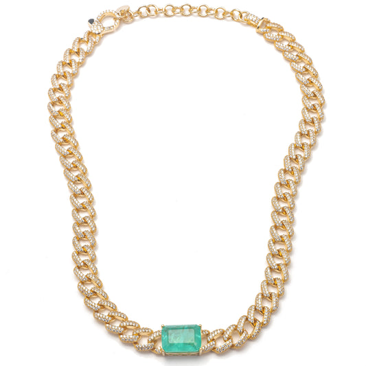 MILAN EMERALD CUBAN LINK NECKLACE