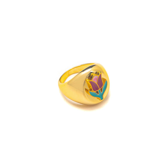 SIGNET ROSE RING