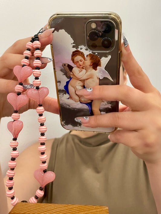 PINK HEART PHONE STRAP