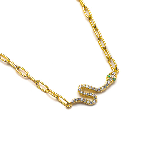 DAINTY ICY SERPENT NECKLACE