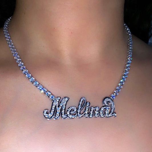 ICY NAMEPLATE NECKLACE
