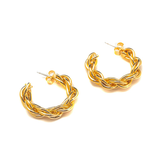 GOLD ROPE HOOPS