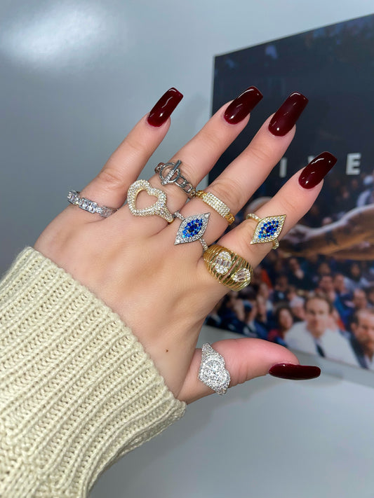 ICY EVIL EYE RING