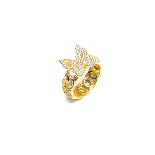 BUTTERFLY CUBAN LINK RING
