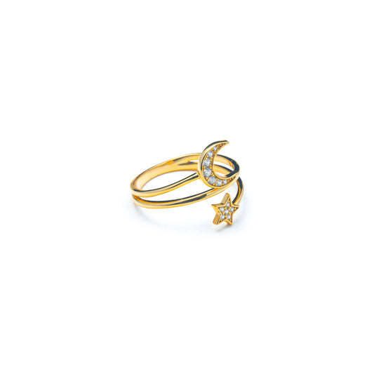 MOON AND STAR RING