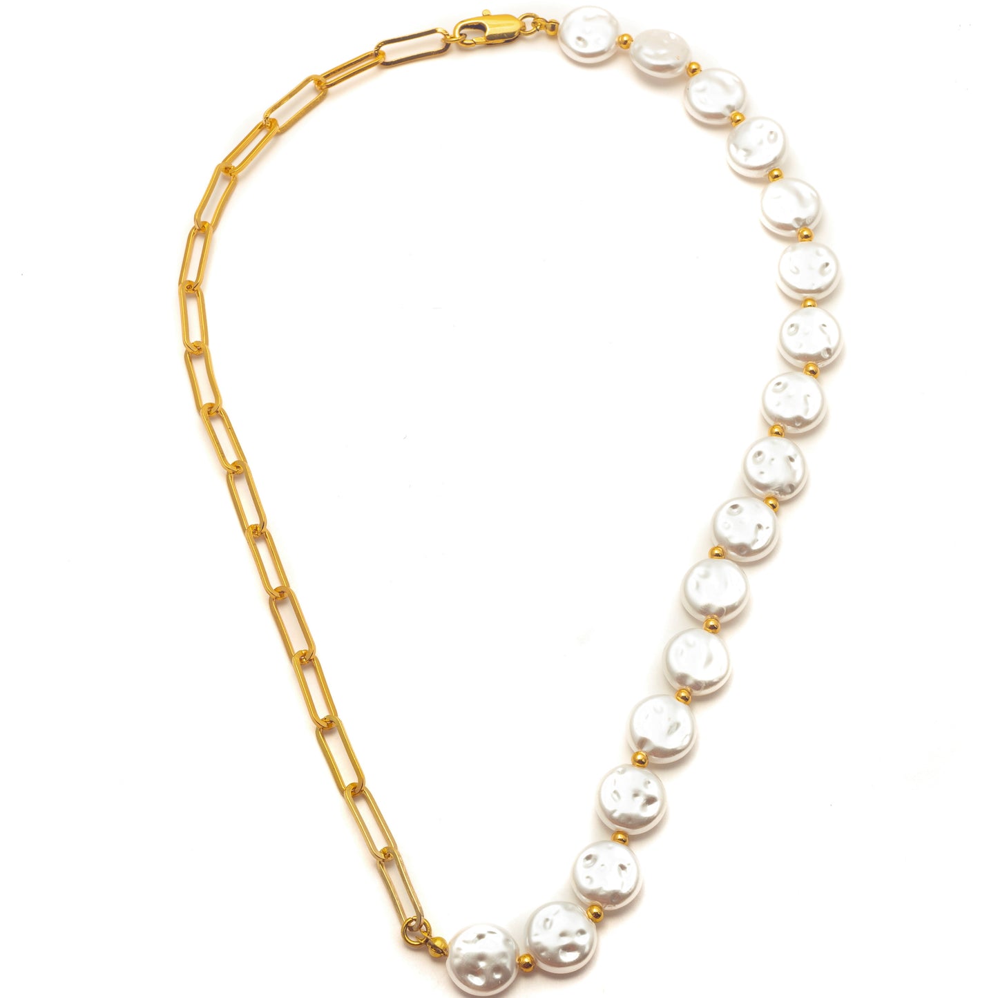 HAMMERED PEARL NECKLACE