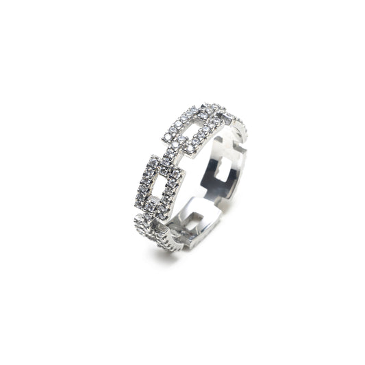 PAVE CHAIN LINK RING