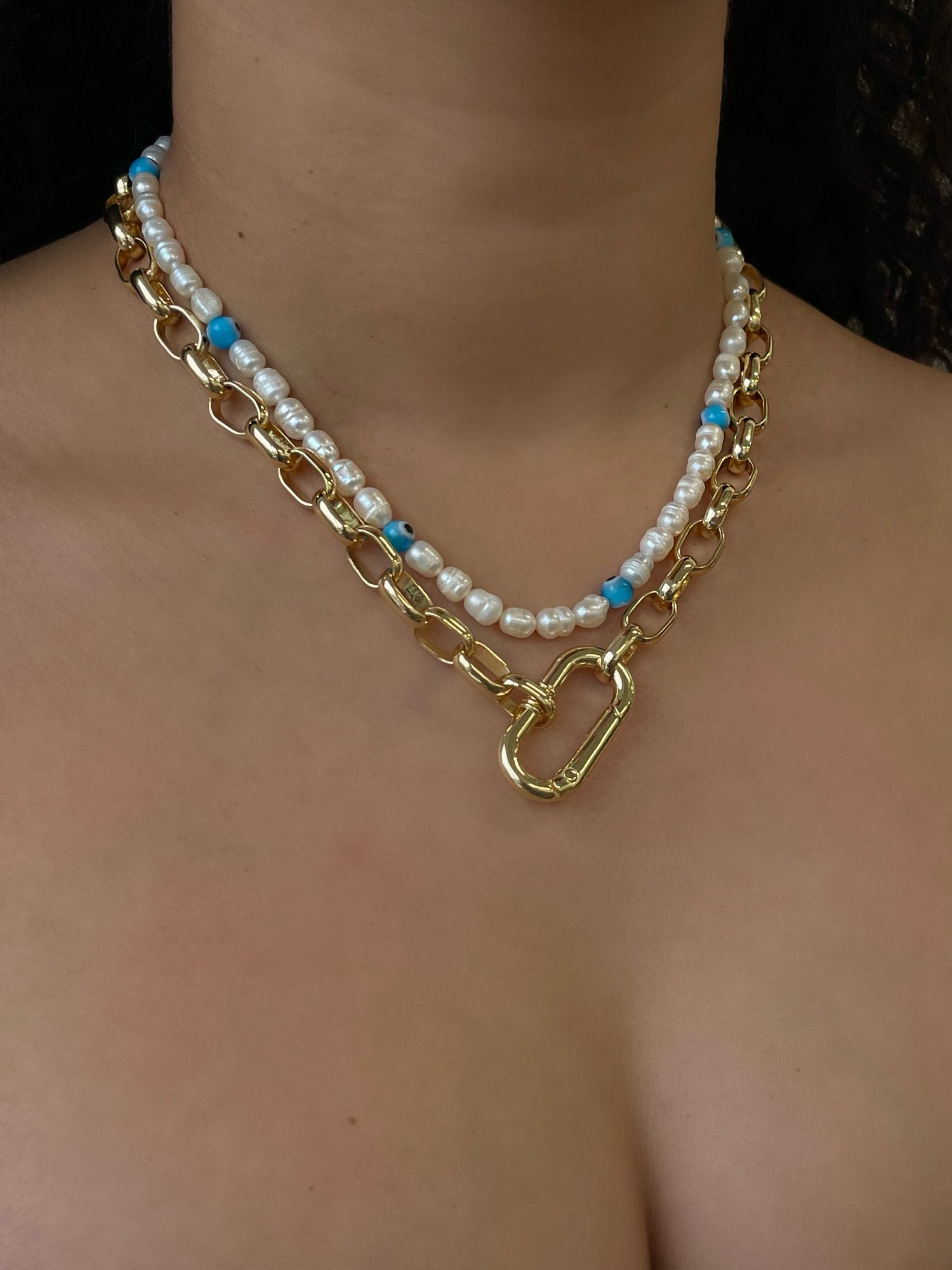 takıtarzım Star shaped baby blue fumo women's necklace - Trendyol